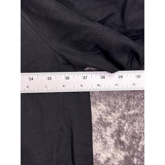 Banana Republic Dress XL Tall Womens Black Viscose Linen Mini - Picture 4 of 9